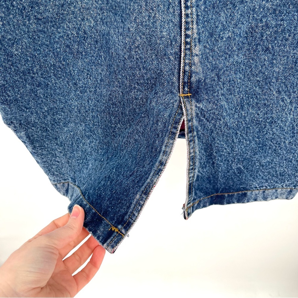 VINTAGE Denim Jumper Overalls Dress M Y2K 00s 90s Pinafore Jeans Pockets Vtg - Picture 9 of 11